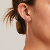 'Line' Diamond Earrings in Yellow Gold