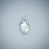 'Caelum' Cultured South Sea Keshi Pearl and Diamond Pendant