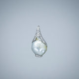 'Caelum' Cultured South Sea Keshi Pearl and Diamond Pendant