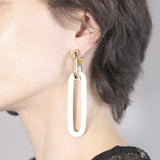 'Marcello' Oblong Two-Tone Earrings