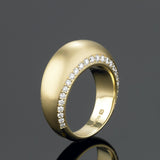 Bundova 'Bomb' Diamond Dress Ring in Brushed 10ct Yellow Gold