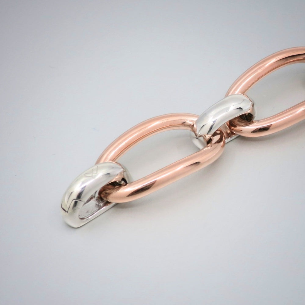 
                      
                        'Marcello' Two-Tone Small Long Link Bracelet
                      
                    