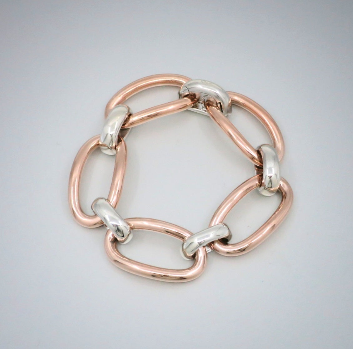 'Marcello' Two-Tone Small Long Link Bracelet