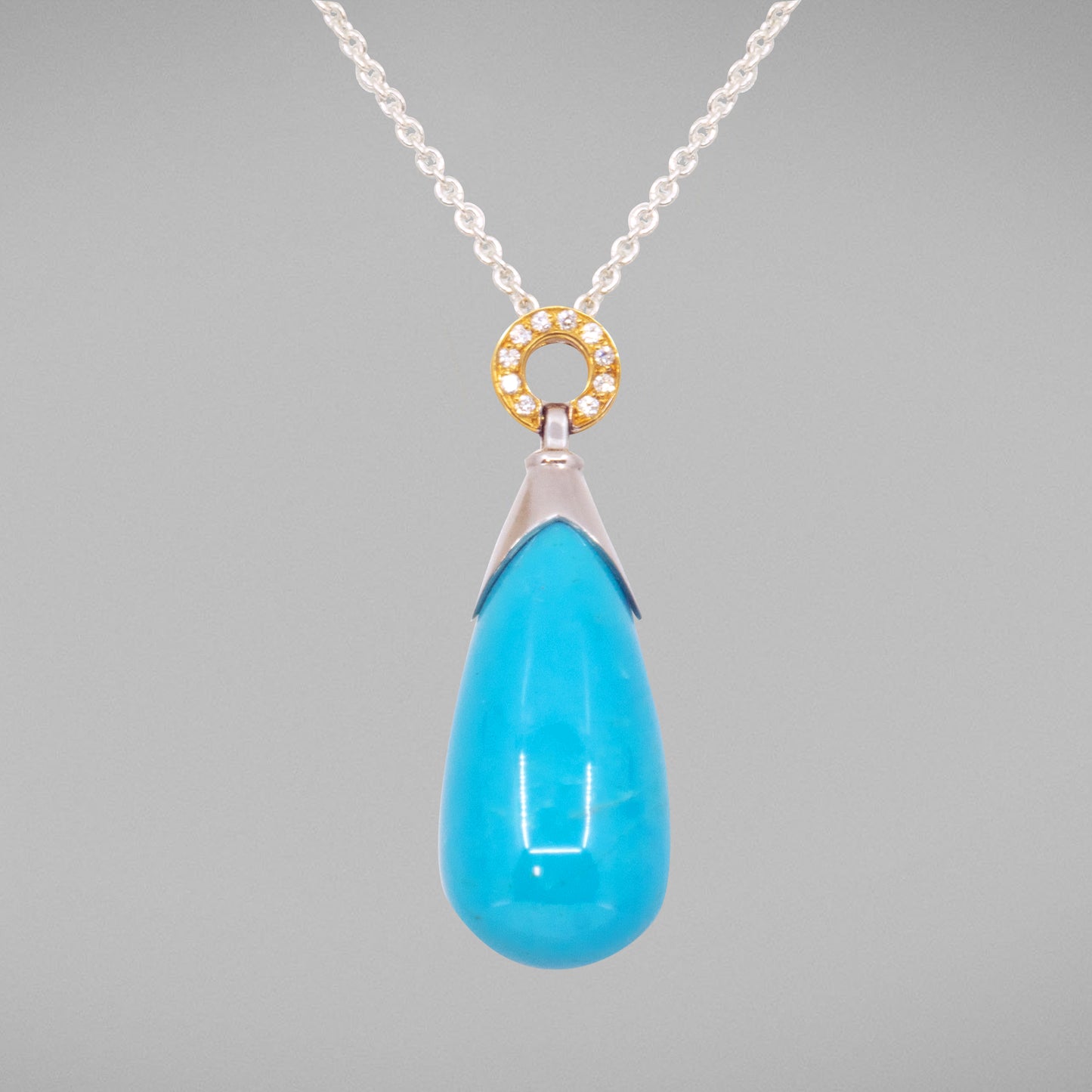 'Hollywood' Turquoise and Diamond Pendant Large