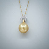 'Hollywood' Cultured Golden Pearl and Diamond Pendant