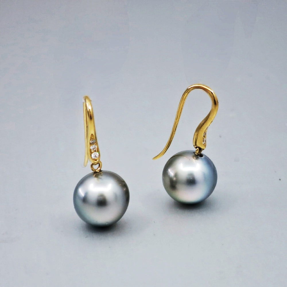 'Vine' Cultured Tahitian Pearl Earrings