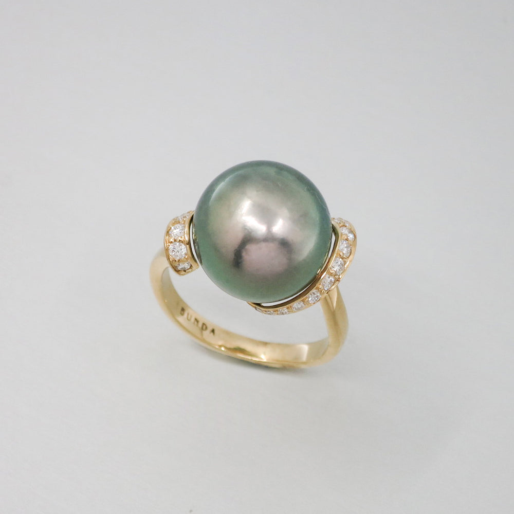 
                      
                        'Lyra' Tahitian Cultured Pearl and Diamond Ring
                      
                    