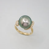'Lyra' Tahitian Cultured Pearl and Diamond Ring