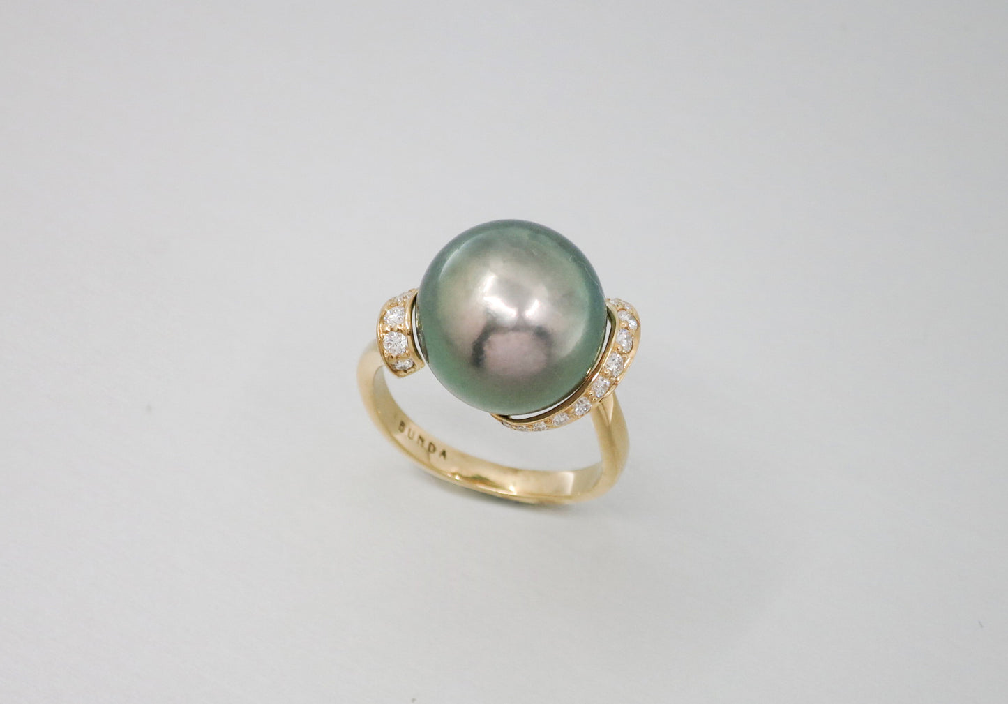 'Lyra' Tahitian Cultured Pearl and Diamond Ring