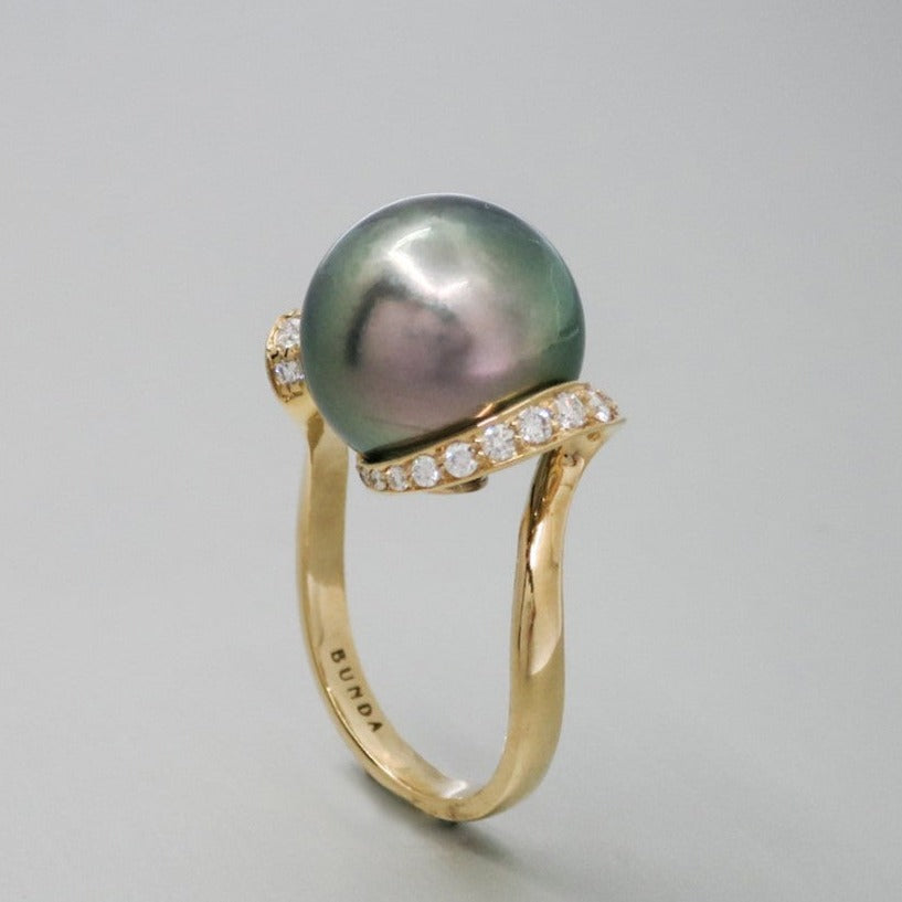 
                      
                        'Lyra' Tahitian Cultured Pearl and Diamond Ring
                      
                    