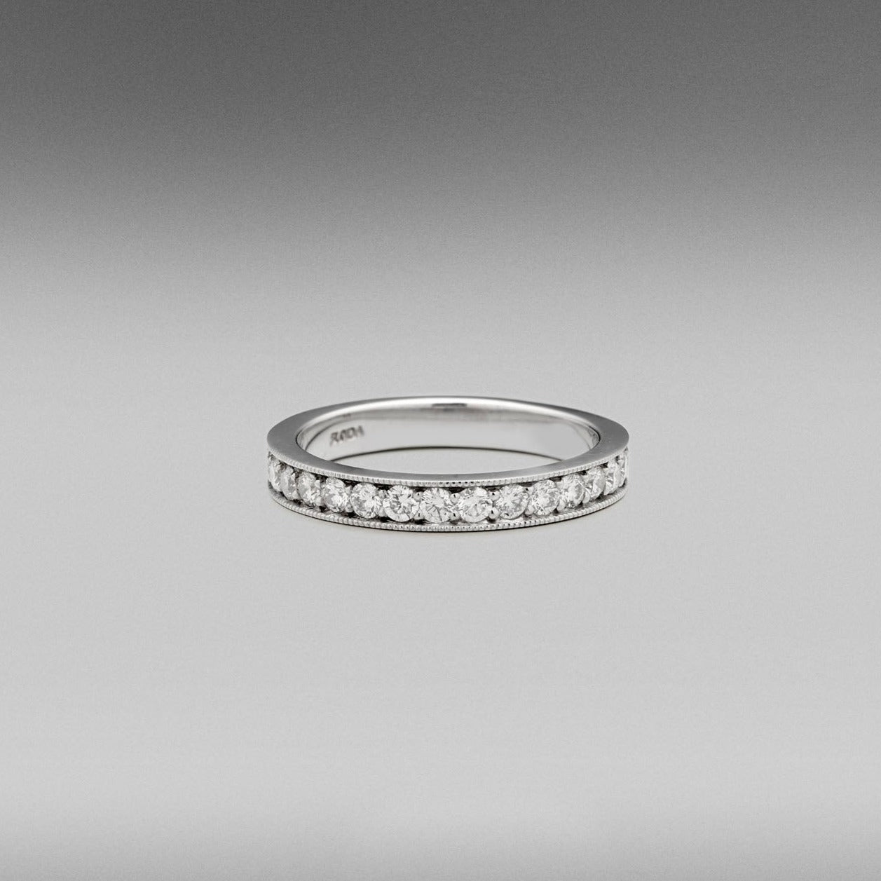 'Princess' Diamond Eternity Ring with Millgrain