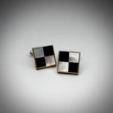 Harlequin Onyx and Mother-of-pearl cufflinks in silver