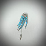 'Couture' Diamond & Turquoise Brooch