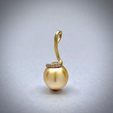'Lyra' Golden South Sea Pearl Pendant in Yellow Gold
