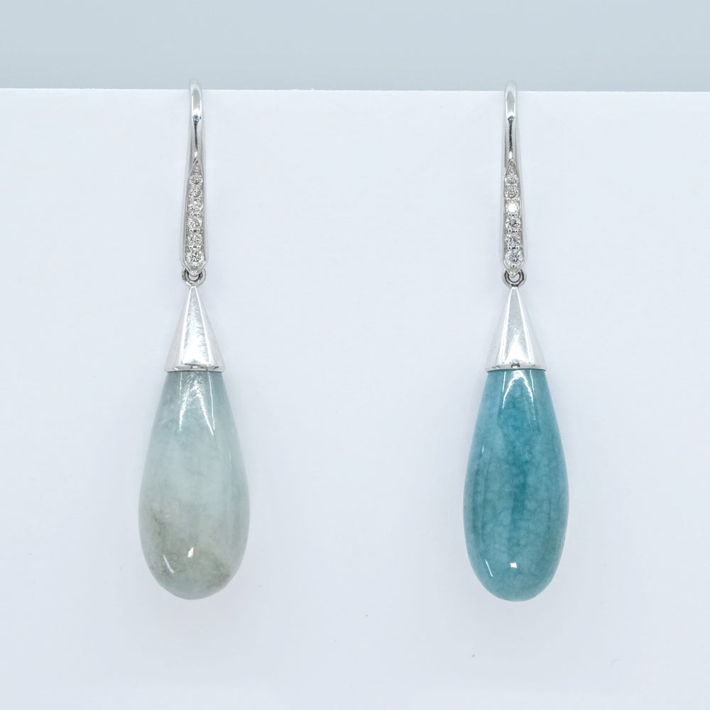 'Vine' Chalcedony and Diamond Earrings