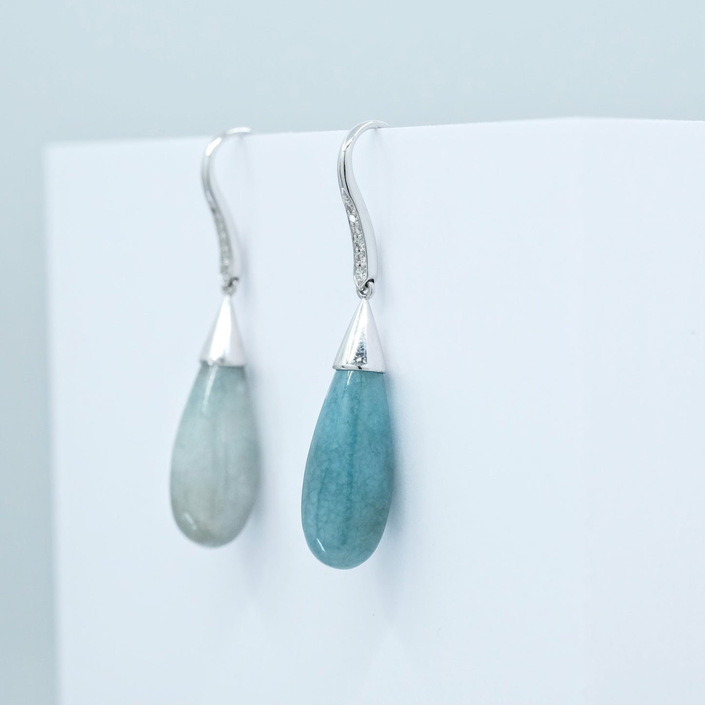 'Vine' Chalcedony and Diamond Earrings