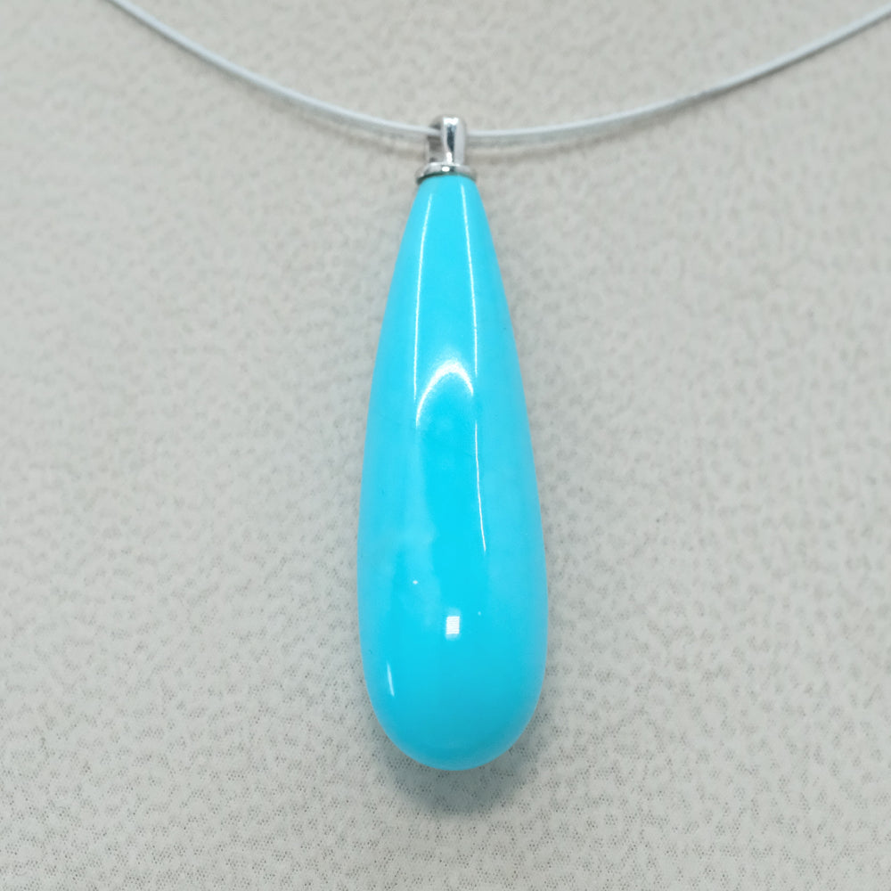 
                      
                        Turquoise pendant on platinum
                      
                    