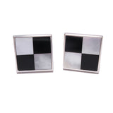 Harlequin Onyx and Mother-of-pearl cufflinks in silver