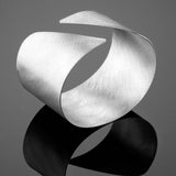 Diagonal 'Ash' Silver Bangle
