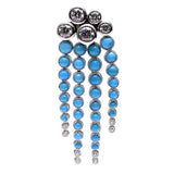 'Couture' Diamond & Turquoise Brooch