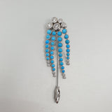'Couture' Diamond & Turquoise Brooch