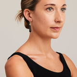 'Hollywood' Onyx and Diamond Earrings in Yellow Gold