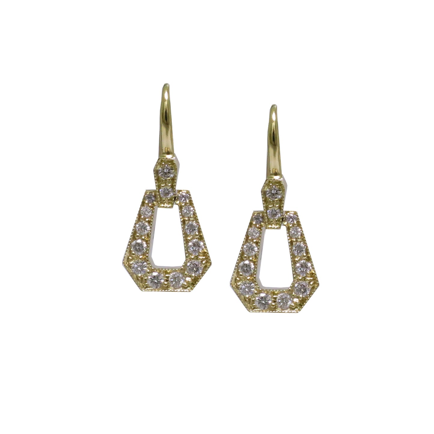 'Russe' Diamond Earrings in yellow gold