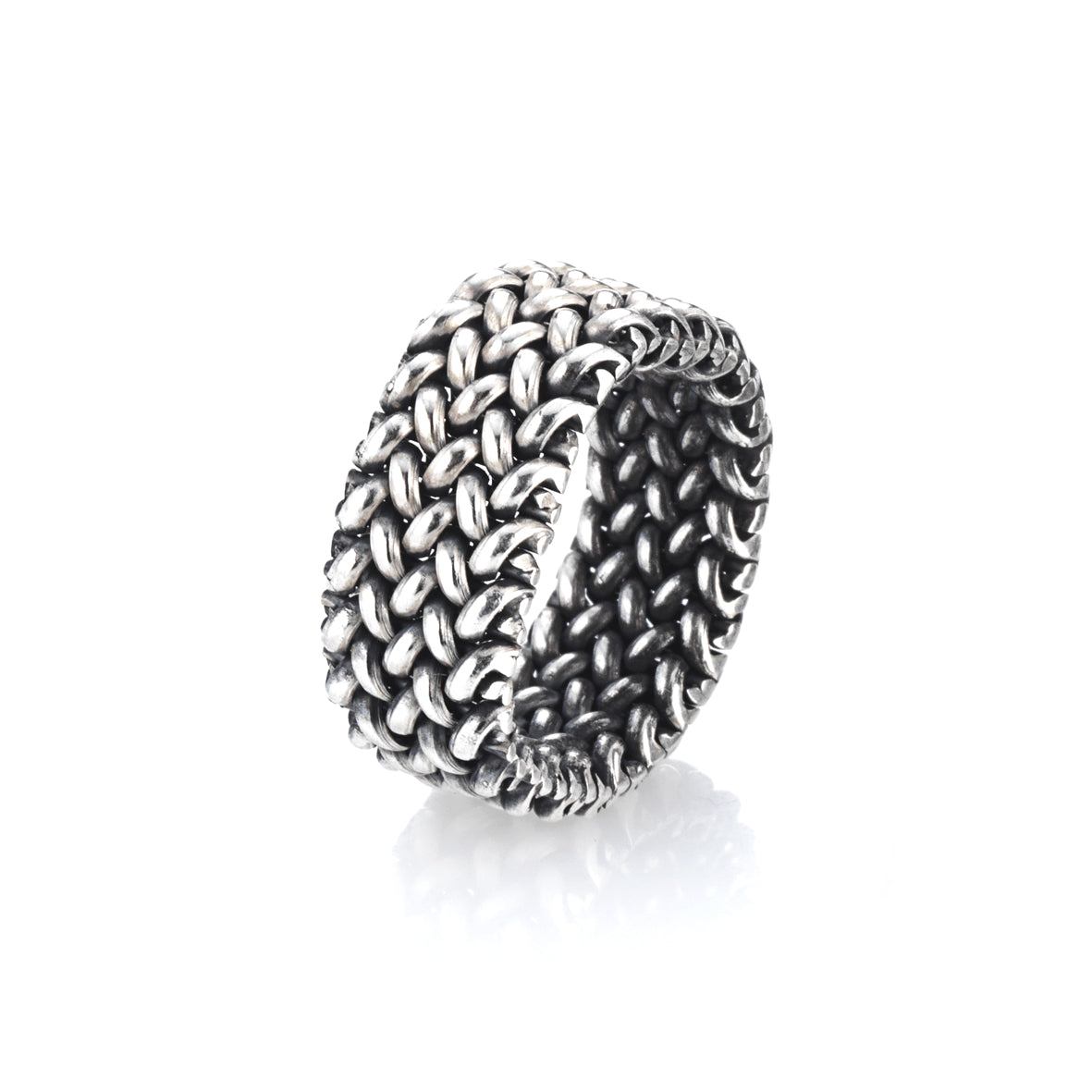 A Small silver mesh ring. Wearable, comfortable and unique. Suitable for any occasion.