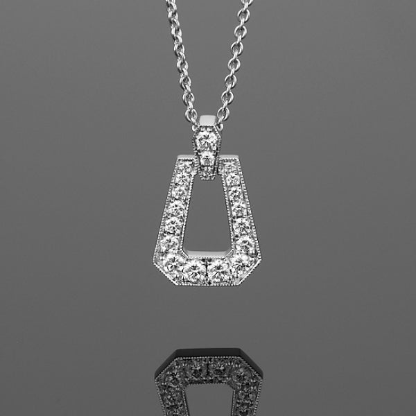 'Russe' Diamond Pendant in White Gold