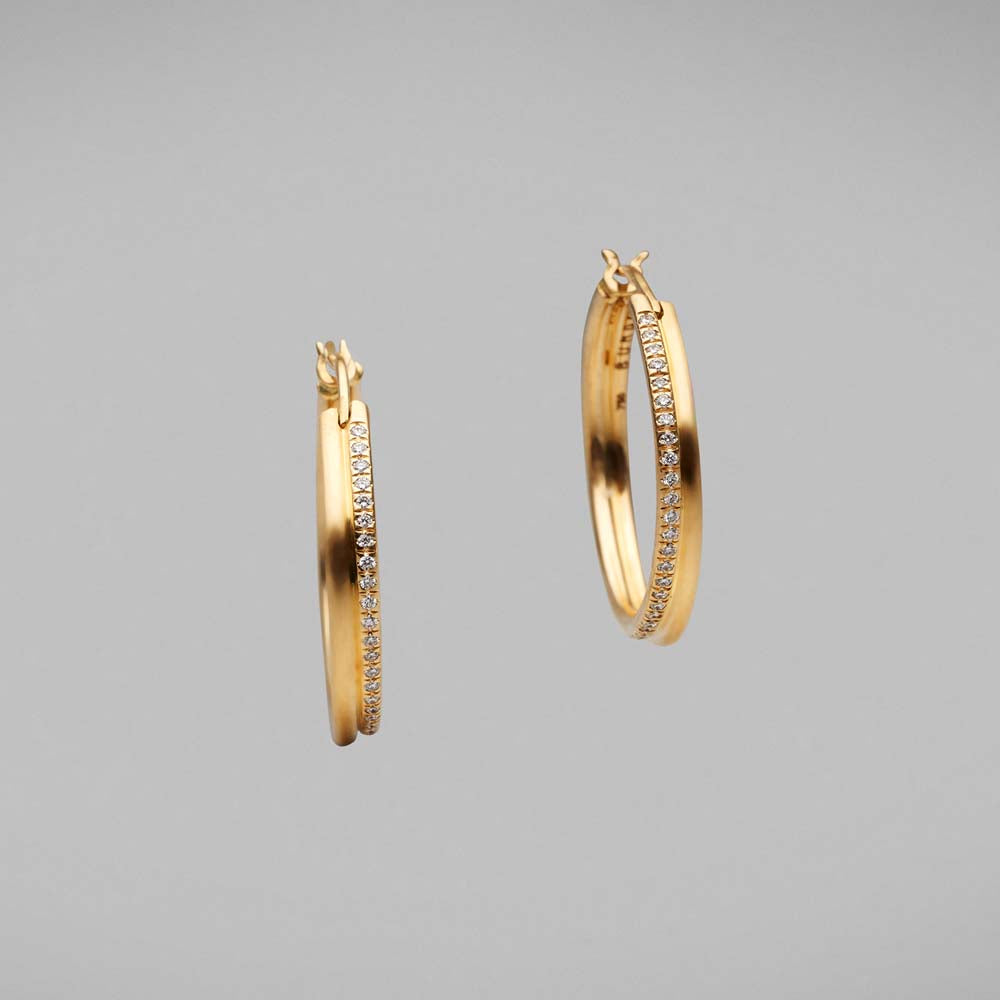 'Bundova' Split Earrings in Yellow Gold