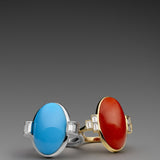 'Volans' Precious Coral and Diamond Ring