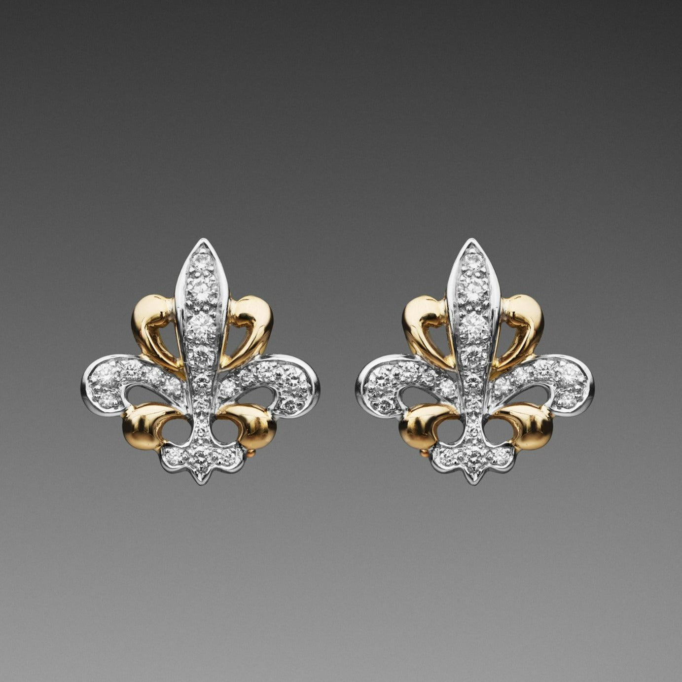 'Fleur De Lys' Two-Tone Earrings