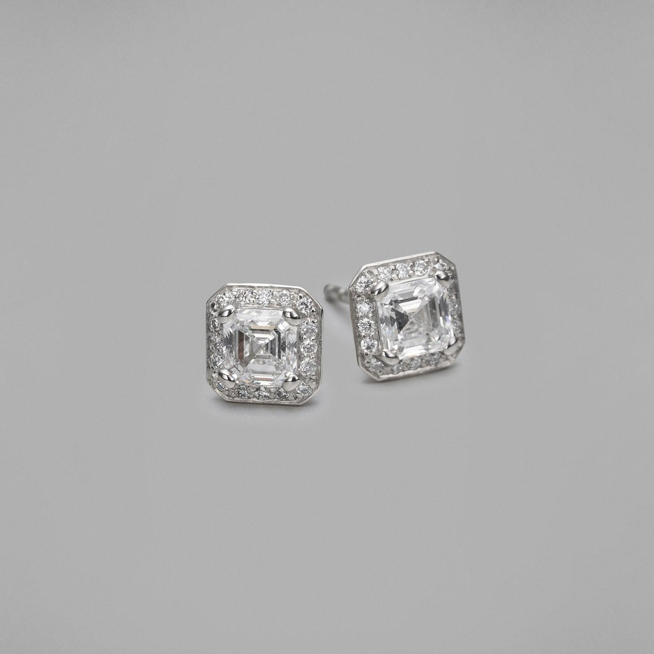 'Sitara' Asscher Cut Diamond Stud Earrings