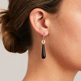 'Hollywood' Onyx and Diamond Earrings in Yellow Gold