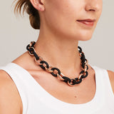 'Marcello' Two-Tone Oval Link Necklace