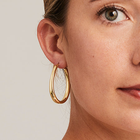 'Marcello' Medium Oval Hoops