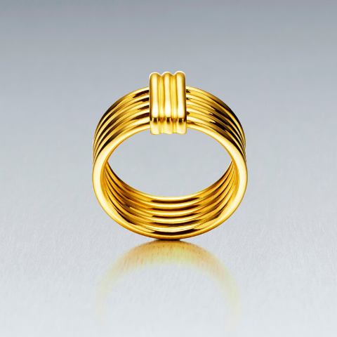 Our 'Bundova' ribbed fine dress ring is available to order in 18ct and 9ct (rose, yellow or white gold). A perfect right hand ring to treasure wearing everyday.