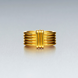Our 'Bundova' ribbed fine dress ring is available to order in 18ct and 9ct (rose, yellow or white) gold. Also available in platinum.  We currently have in stock 9ct rose gold in size M 1/2.  A perfect dress ring to treasure wearing everyday.