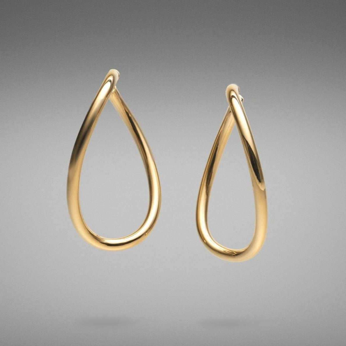 'Bundova' Yellow Gold Swirl Hoops