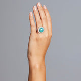 'Cluster' Black Opal & Diamond Ring