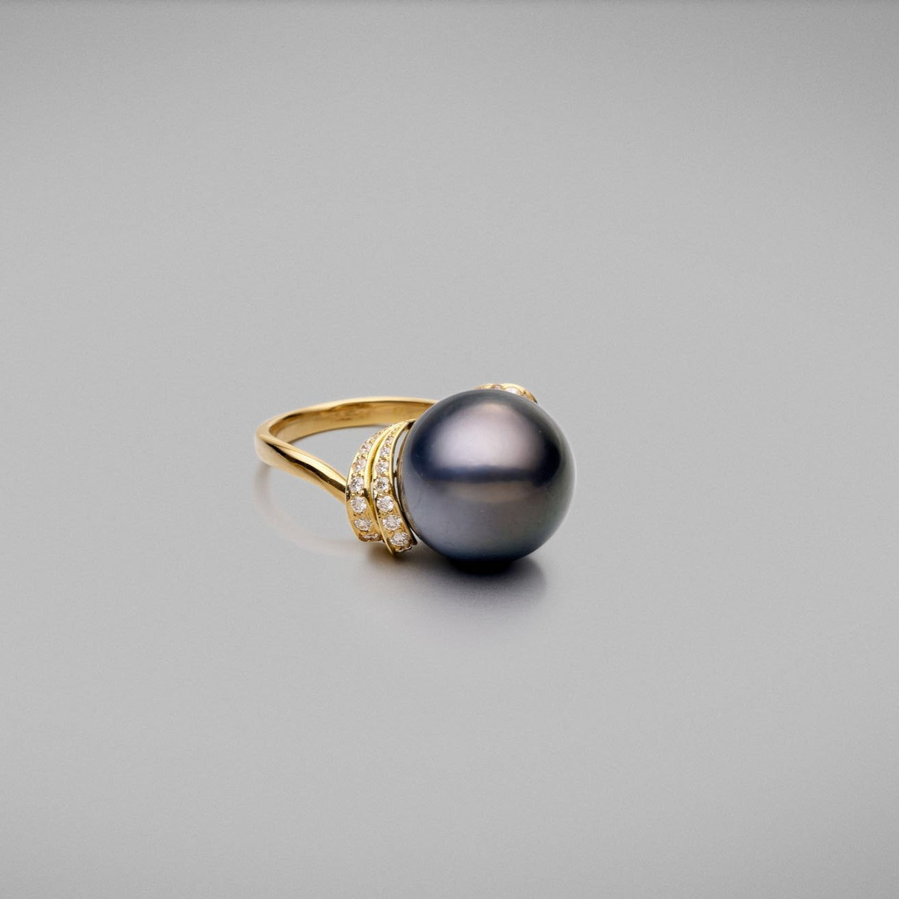 'Lyra' Tahitian Cultured Pearl and Diamond Ring