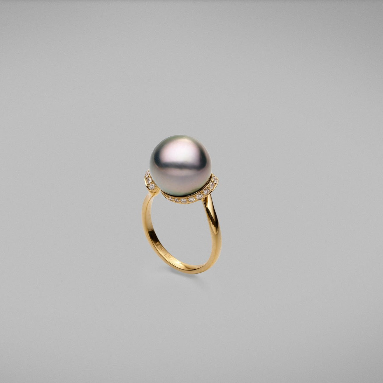 'Lyra' Tahitian Pearl & Diamond Ring