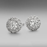 'Valentin' Diamond Earrings with .89ct total weight in White Gold