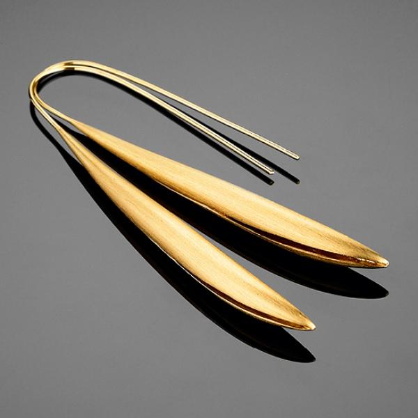A BUNDA ’Schist’ Silver Earrings Finished in Brushed Gold