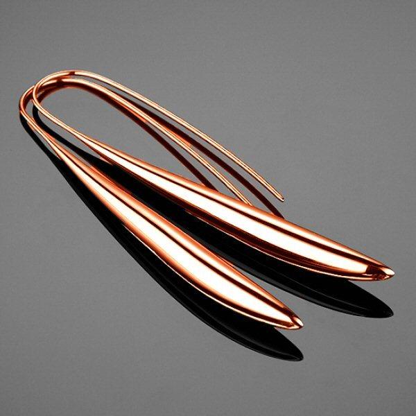 A BUNDA ’Schist’ Silver Earrings Finished in Polished Rose Gold