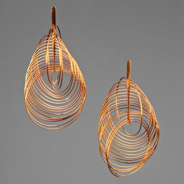 A BUNDA ‘Sundance' Silver Earrings Finished in Polished Rose Gold