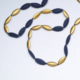 'Till' Necklace with Onyx and Sterling Silver with Gold Matt finish