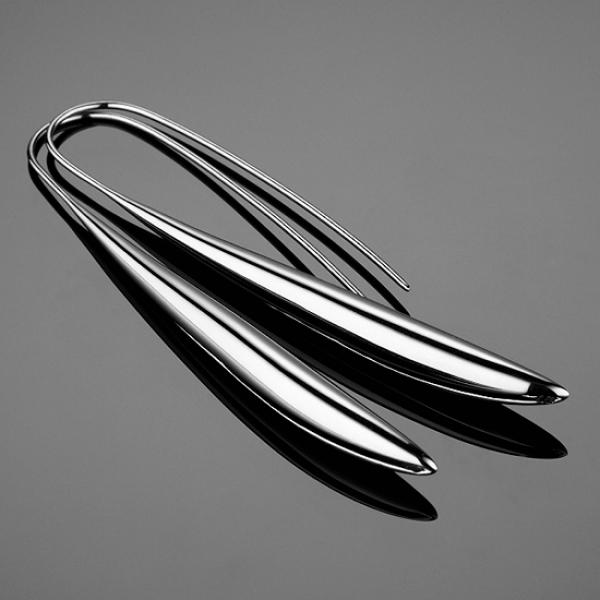 A BUNDA 'Schist' Earrings in Polished Finished Silver