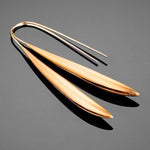 A BUNDA ’Schist’ Silver Earrings Finished in Brushed Rose Gold