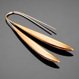 A BUNDA ’Schist’ Silver Earrings Finished in Brushed Rose Gold